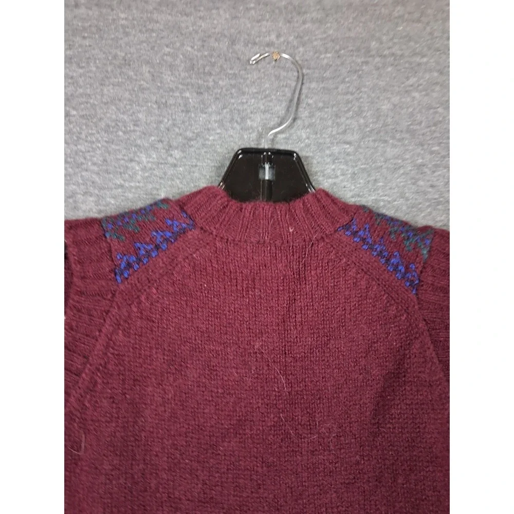 Nordstrom Mens Sweater S Red Fair Isle Made In Scotland 100% Wool Vest VTG Cabin